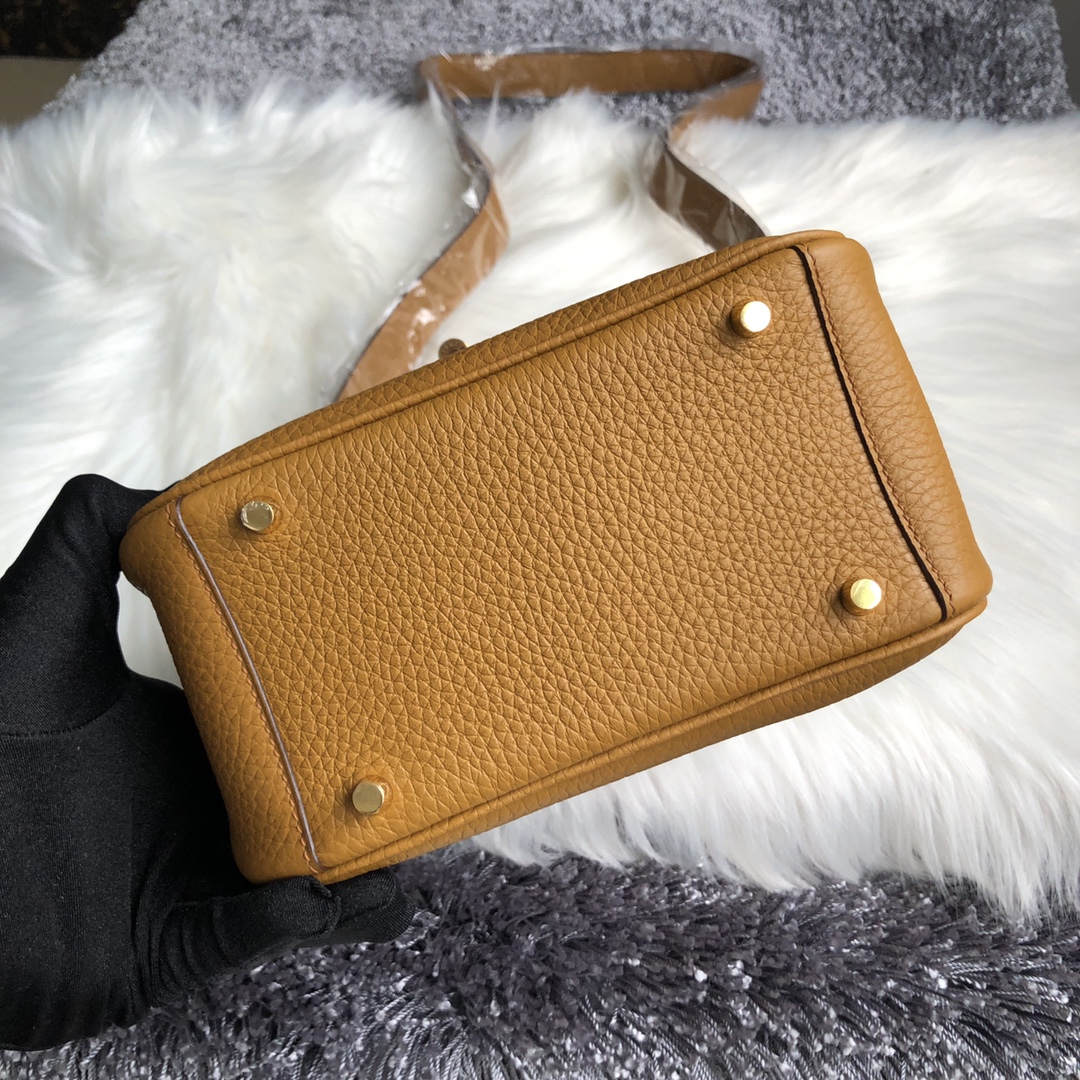 에르메스 미니 린디백 골드브라운 금장 끌레망스 가죽